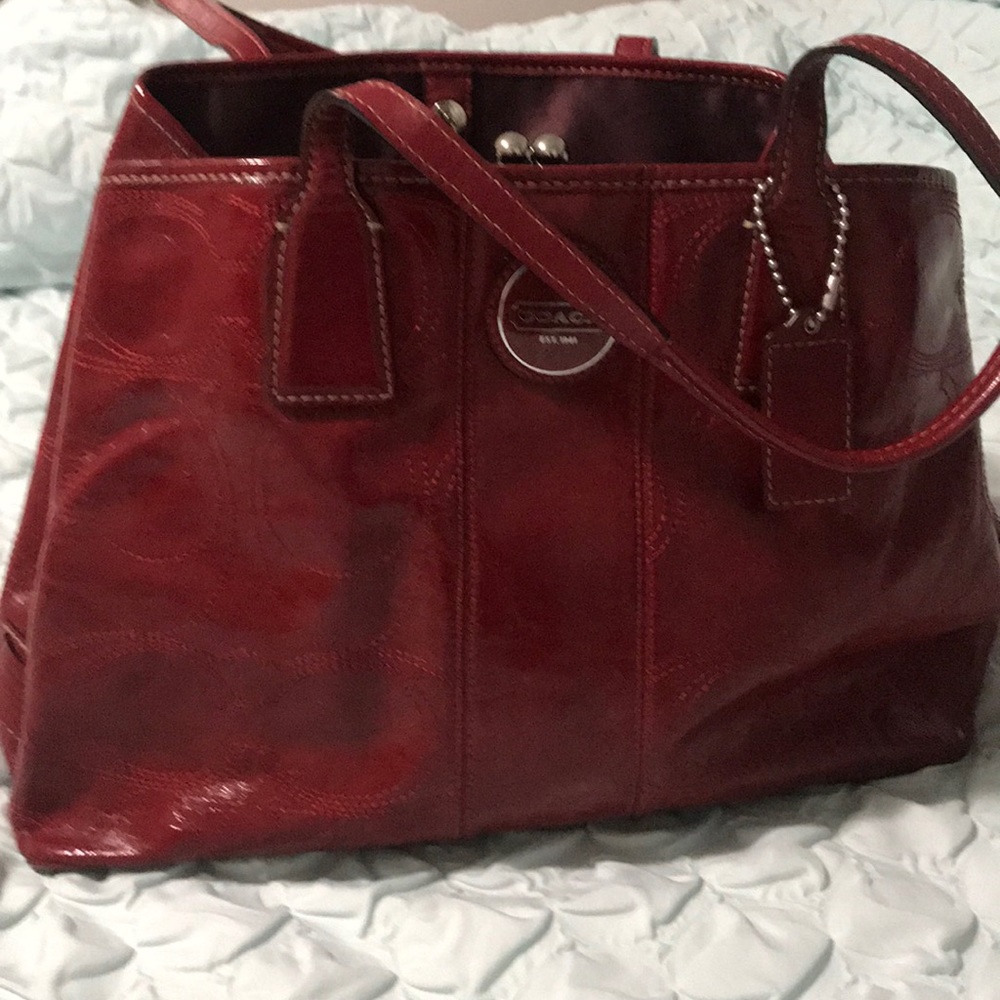 Coach red handbag